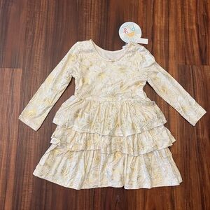 NWT Little Sleepies Play Christmas Pointsetta Holiday Dress 3T